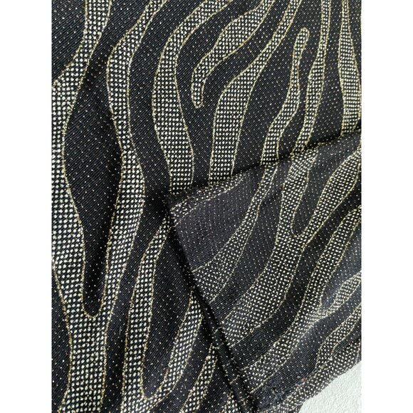 Simply Emma Metallic Zebra Print 1X Blouse Gold Accent Keyhole Neck Whimsigoth - Picture 8 of 8